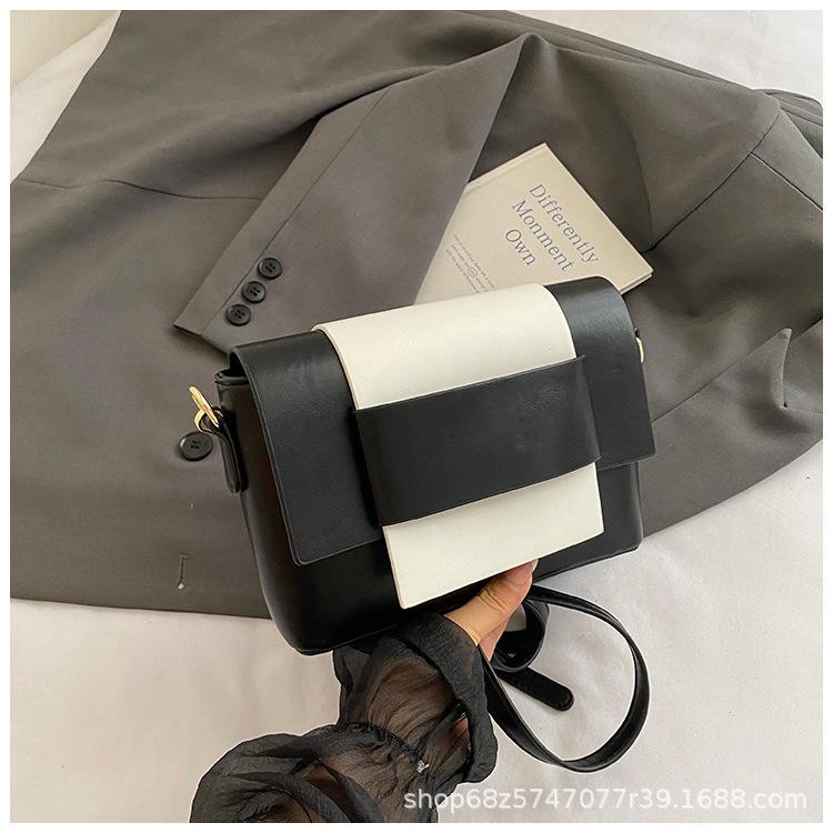 

2025 new splicing small square bag women s fashion versatile high-end texture handbag daily commuter women s bag messenger bag