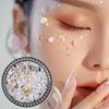 1 Box Flower 3D Rhinestones Sticker Pearl Eyes Face Facial  Sticker  Wedding