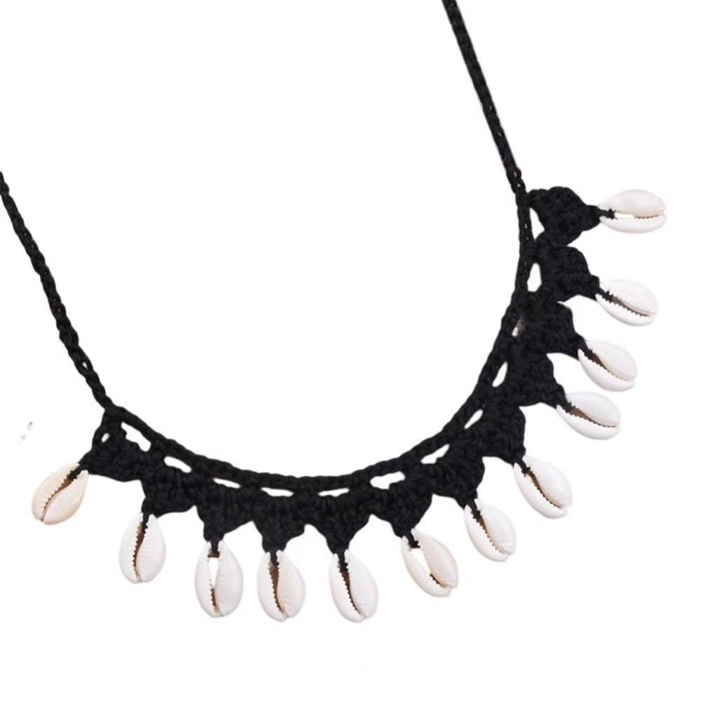 Hand Woven Beach Necklaces Rope Rope Choker Elegant Shell Necklace