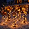 Decorative Light Stakes Solar Christmas Garden Stake Light, Cute Gingerbread House/Elf Boy/Bear Outdoor Waterproof Pathway Lighting for Yards
