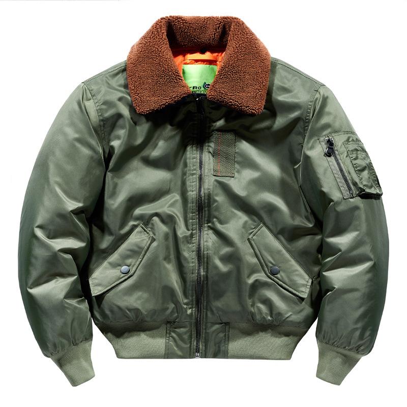 

Men s Winter Warm Flight Bomber Parkas With Fur Collar Cotton Padded Thick Thermal Overcoat Pilot Jacket XXXL