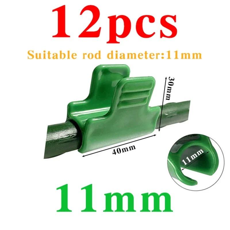 12Pcs Greenhouse Film Clips, Garden Tarpaulin Netting, Tunnel Ring Tube Clips, Greenhouse Row Mulch Shade Frame, Support Planting Tools