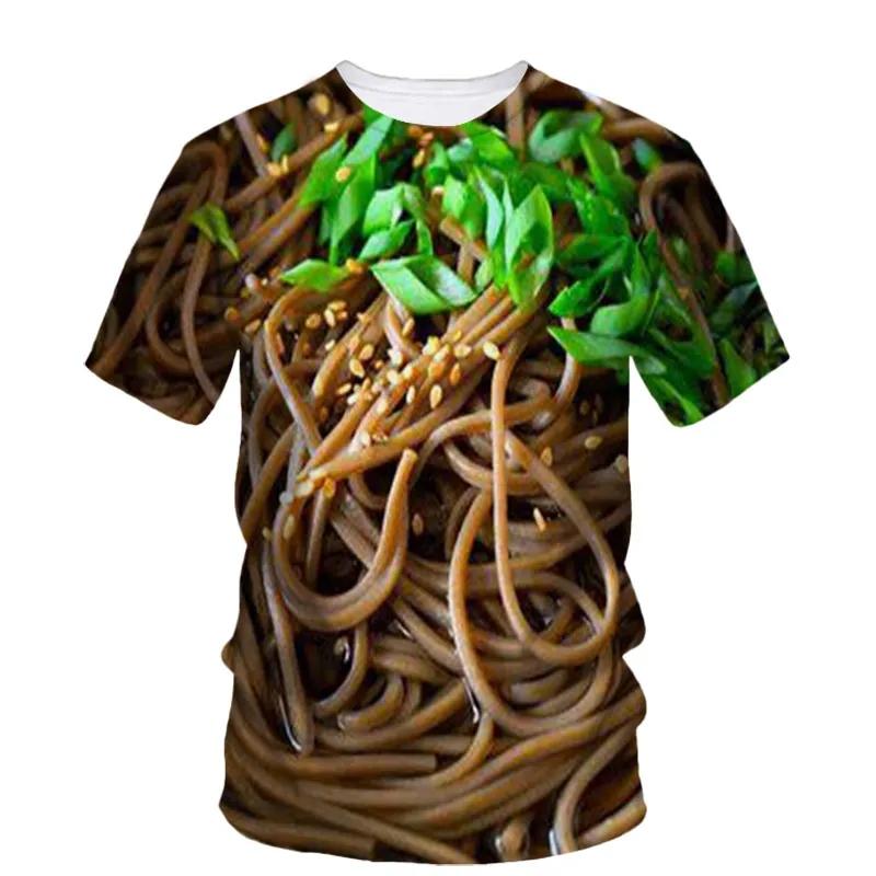 Summer New Food Pattern Men's Printed T-shirt Street Fashion Harajuku Round Neck Large Comfortable Short Sleeved TopSummer New F