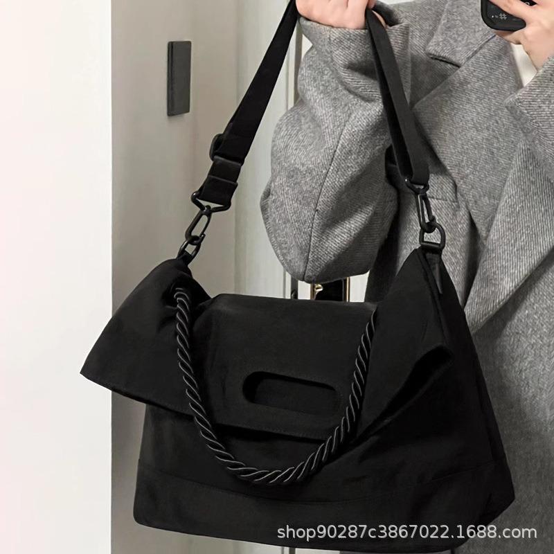 Commuter tote bag new wide shoulder strap messenger bag versatile shoulder bag college student class casual mailman bag