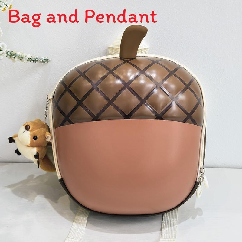 Acorn Cute Cartoon Shaped Children Backpack For Education Use With Doll Pendant