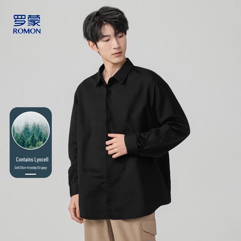 Romon Men s Lyocell Blend Long Sleeve Shirt 46