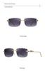 Leopard Head Rimless Sunglasses: Women's & Men's Small Square Frame