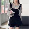 Women's Plus Size Slim-Fit Denim Overall Shorts - Stylish Summer A-line One-Piece for Petite Figures