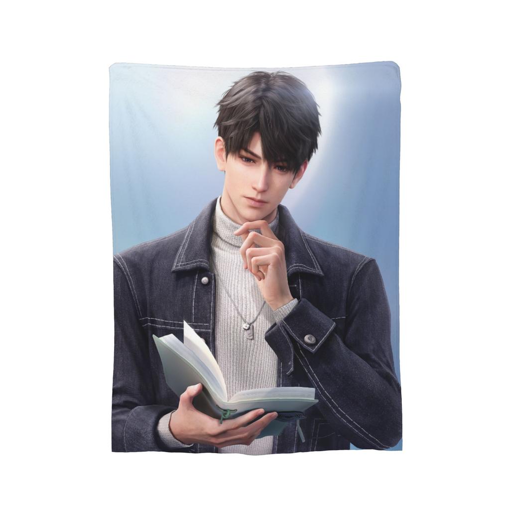 Caleb Love And Deepspace Blankets Flannel Textile Decor Breathable Thin Throw Blankets for Sofa Office Bedding Throws