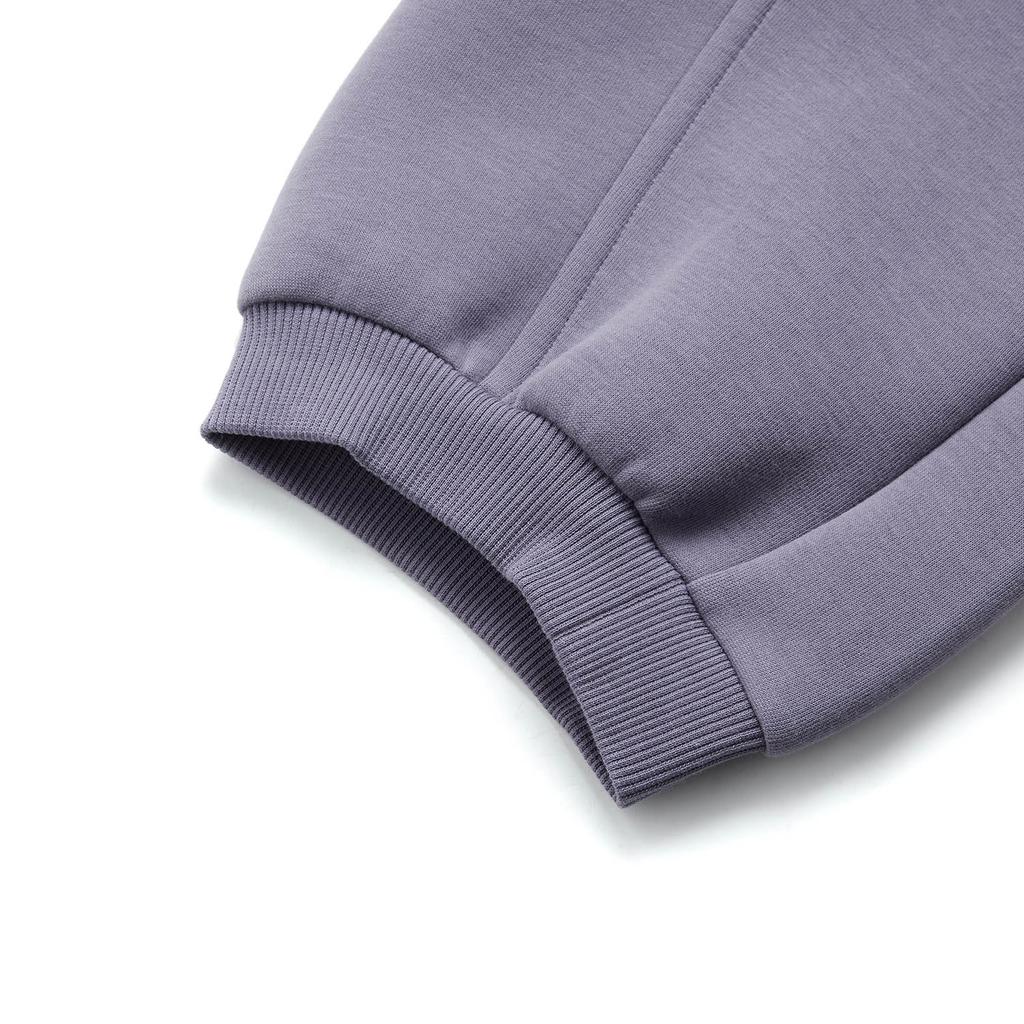 Li Ning Comfortable Casual Versatile Solid Color Knitted Sports Pants Women Bottoms Dark-Gray Purple AKLU924-3