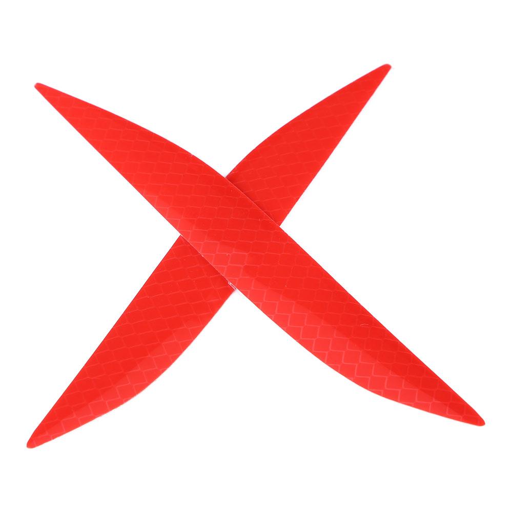 4Pcs Self adhesive Car Reflective Warning Decal Safety Strip Stickers Automobile Decor(Red)