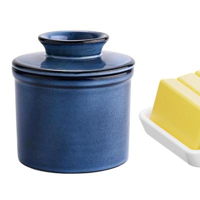 Butterdose, Keramikdose für streichfähige Butter, dekoratives wasserfestes, luftdichtes Buttergefäß, Keramik-Butterbehälter zum Dekorieren