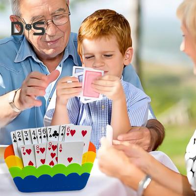 2 Pcs Hands-Free Playing Card Holder for Seniors Little Hands Arthritis Plastic Cards Game Holder for Poker Parties Family Card Game Nights