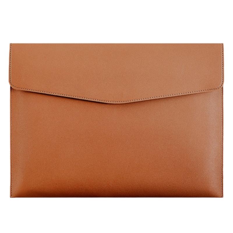 Large Capacity File Organiser Documents Pouches Magnetic Snap Closure Water Resistant Leather Document Folder For Office