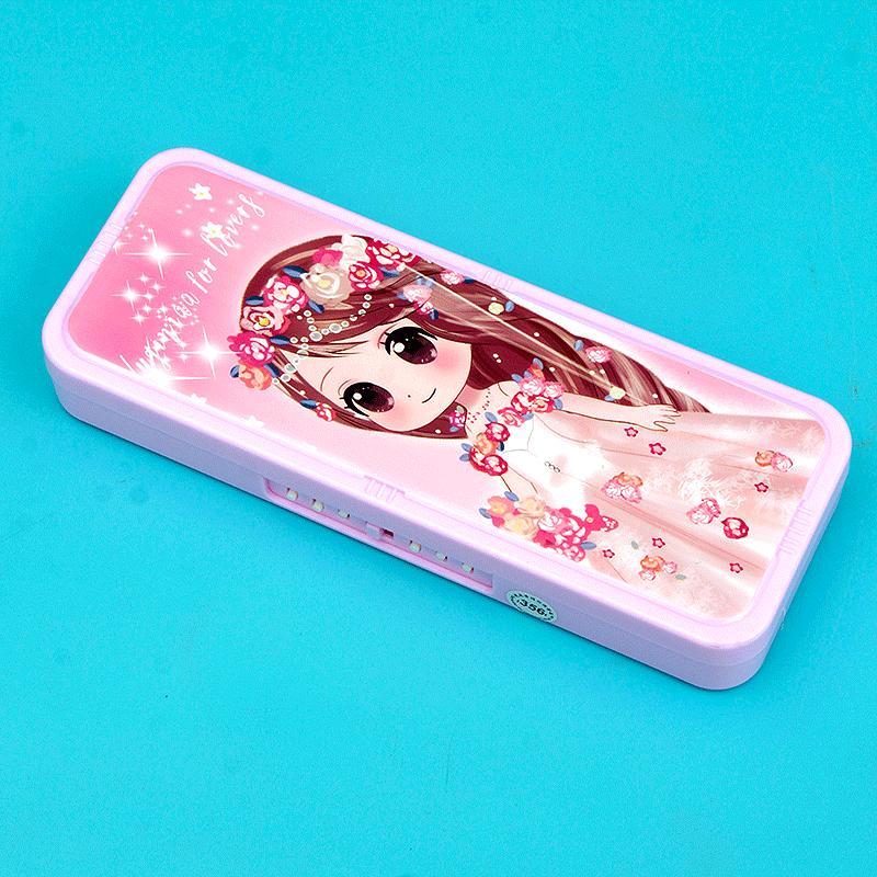 2024 New Cute Primary School Student Stationery Box Children's Multi-Function Lock Stationery Box Kindergarten Pencil Box