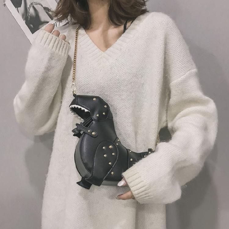 Chic PU Dinosaur Handbag Shoulder Bags Lightweight Crossbody Bag for Girls