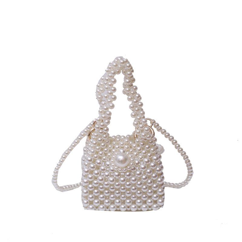 

Compact Pvc Water Bucket Bag With Pearl Chain And Lock Closure For Wear Casual