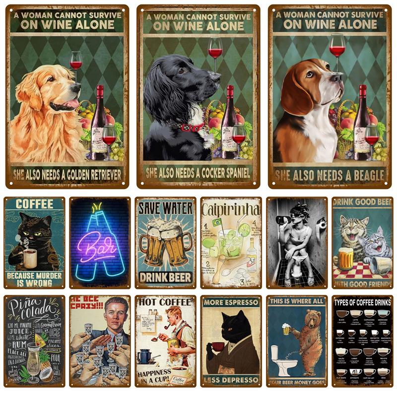 Bedroom Metal Signs Retro Metal Plate Posters Wall Art Mural Vintage Room Decoration Home Decor Items Tin Signs Aesthetic Men