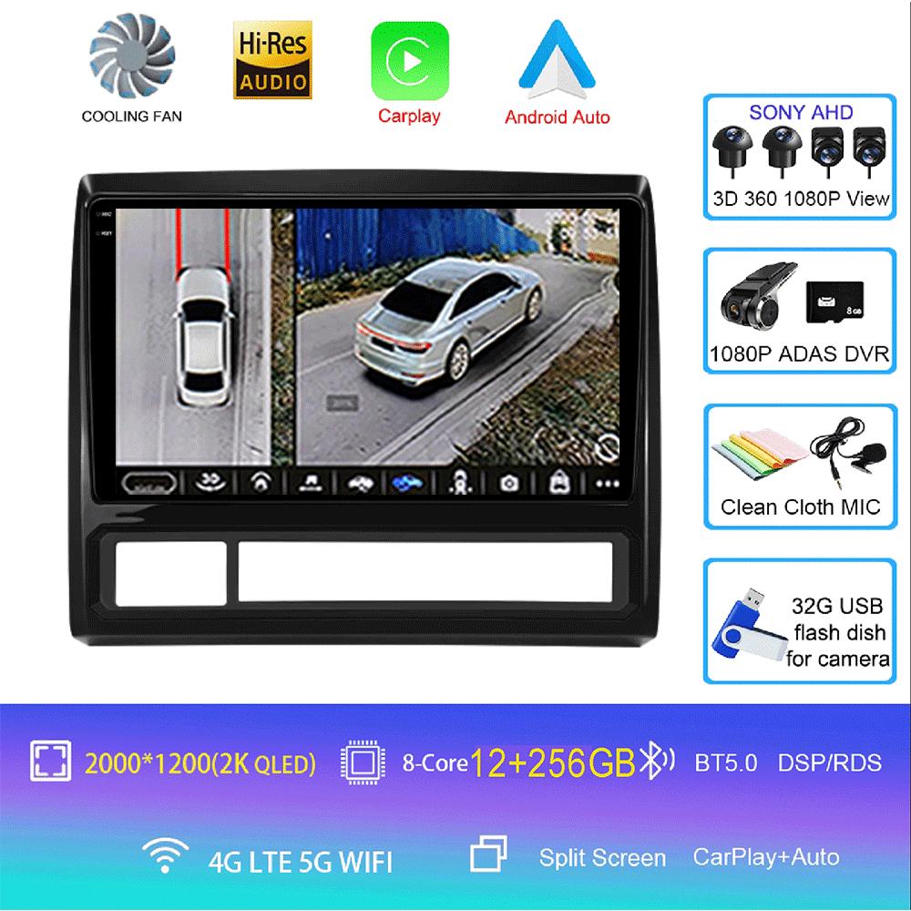 Android 14 Carplay Auto Car Radio For Toyota Tacoma 2 N200 Hilux 2005-2013 GPS Navigation Multimedia Player DSP Stereo WiFi 4G