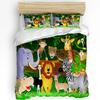 Children Bedding Set For Bedroom Bed Home Cartoon Safari African Animals Swimming In The Duvet Cover Quilt Cover And Pillowcase