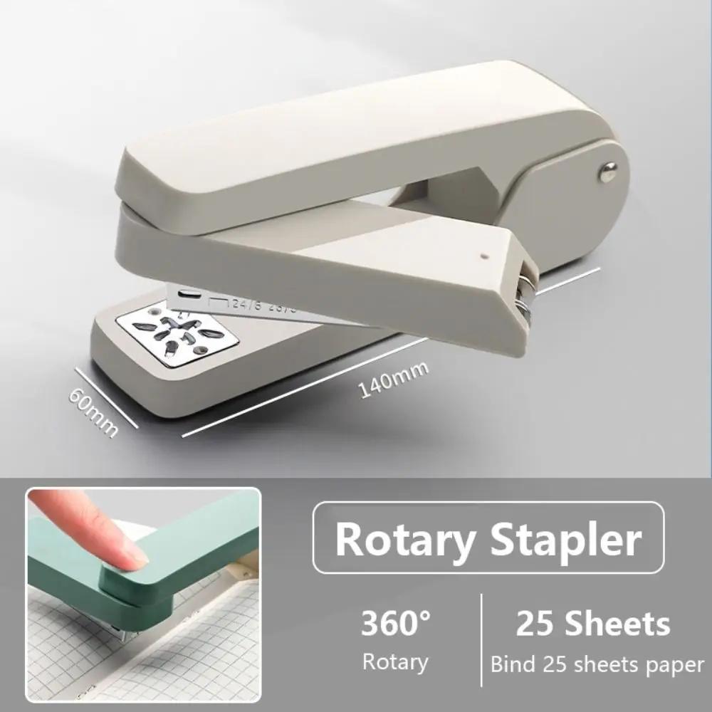 Use 24/6 Staples Stapler Heavy-Duty Duty Effortless Heavy-Duty Duty Stapler 360 Degree Rotary Metal Long Stapler Bookbinding Supplies
