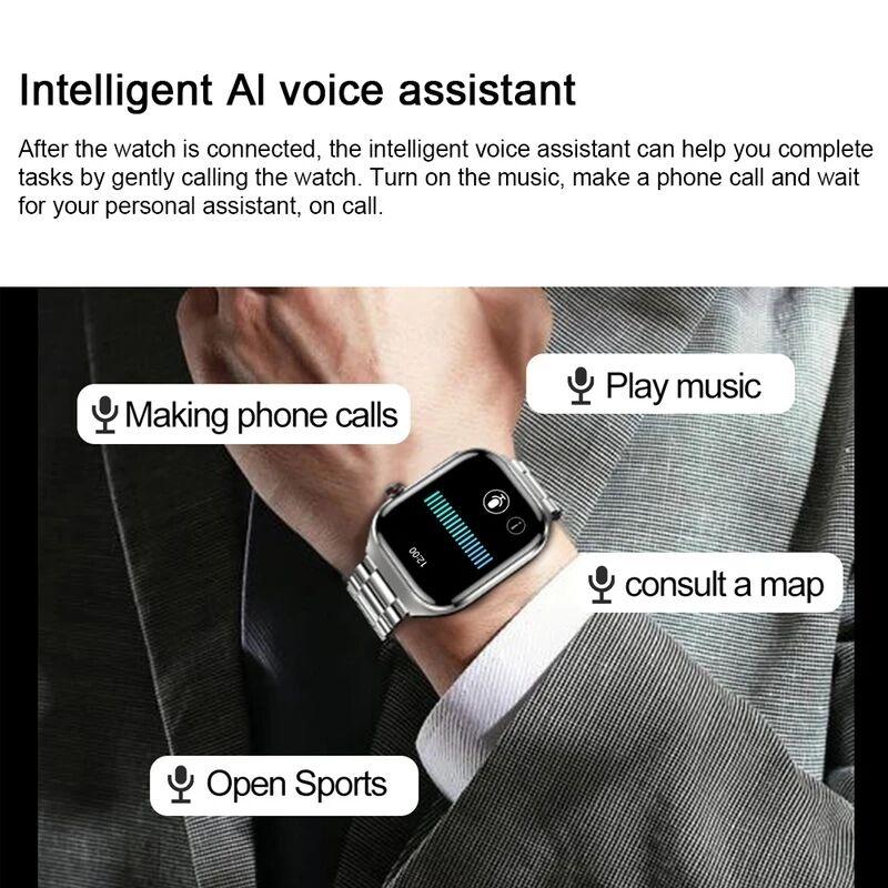 SACOSDING Smartwatch ECG+PPG Połączenie Bluetooth 2,04” HD Tętno Tlen we Krwi Ciśnienie Krwi Temperatura Ciała Sport Fitness Smartwatch