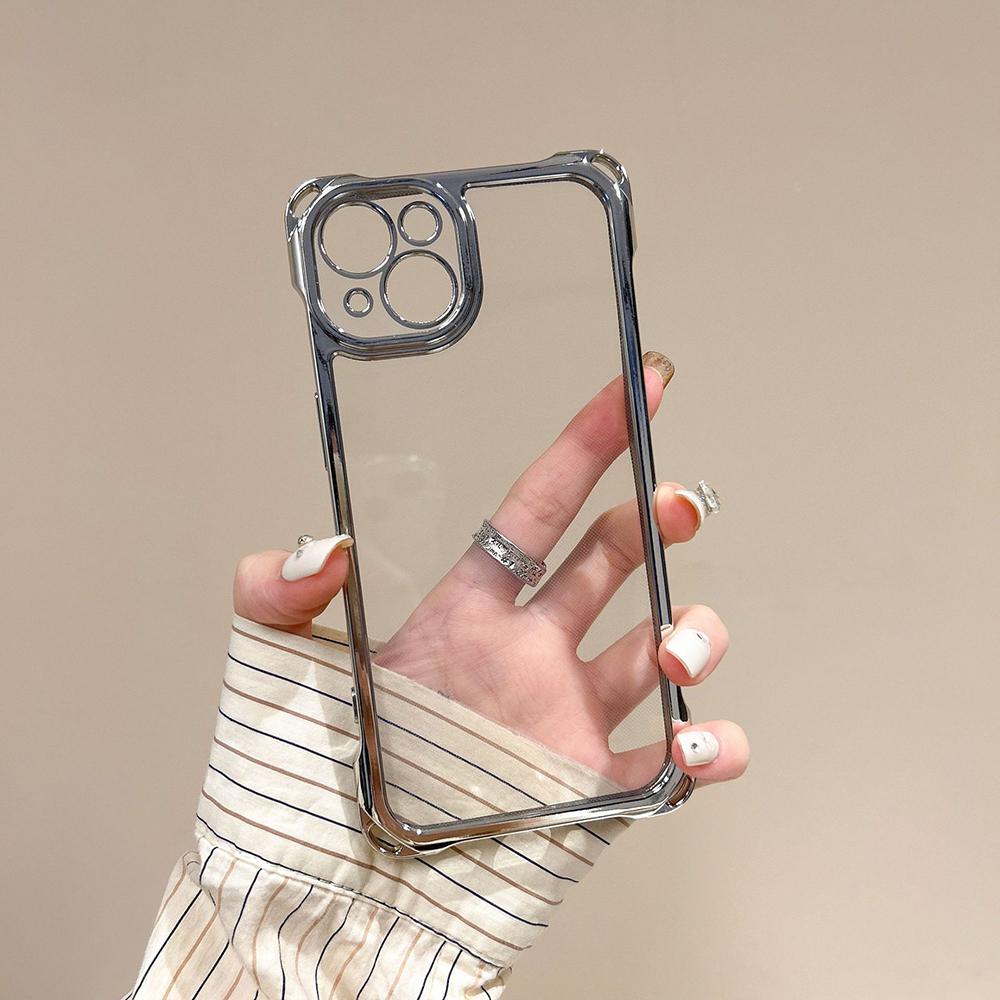 

Противоударный мягкий чехол с четырьмя углами и защитой от падений для iPhone Xiaomi Poco Huawei Honor OPPO Vivo защитный чехол Xiaomi Poco M4 Pro 5G серебряный