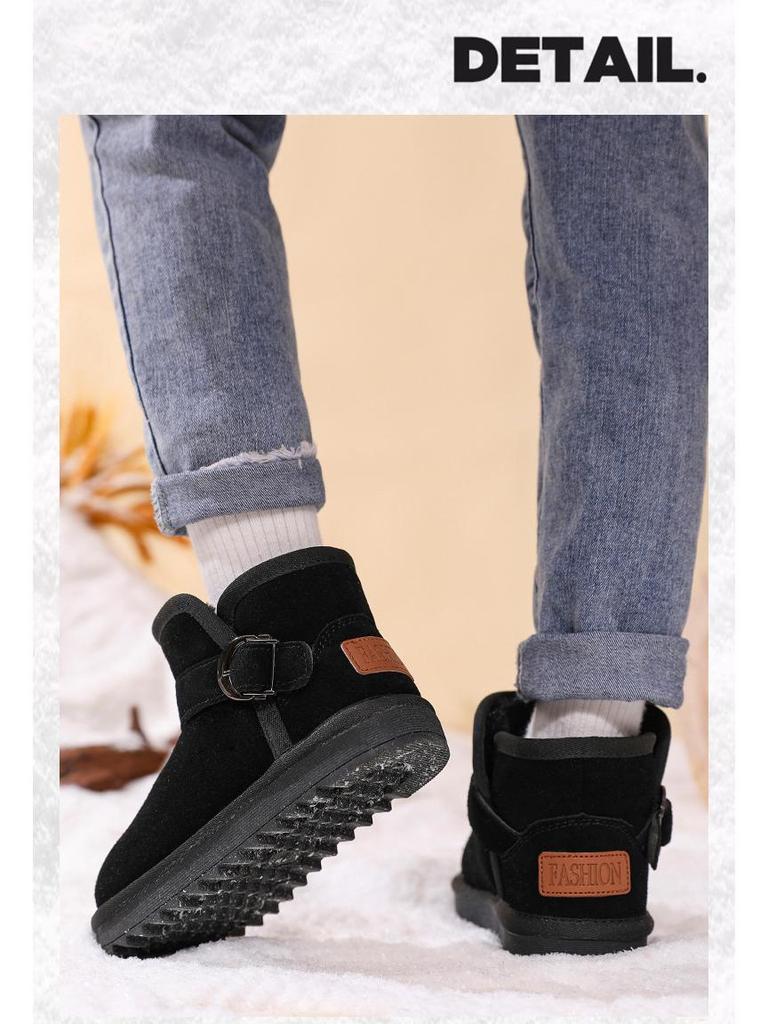 2025 Winter Children's Slip-On Snow Boots, Plus Velvet, Thickened, Soft Sole - Boys & Girls
