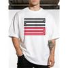 European sizes Men'S White Round Neck T-Shirt Featuring a Geometric Pattern, with a White Upper Part Adorned with Zigzag Lines