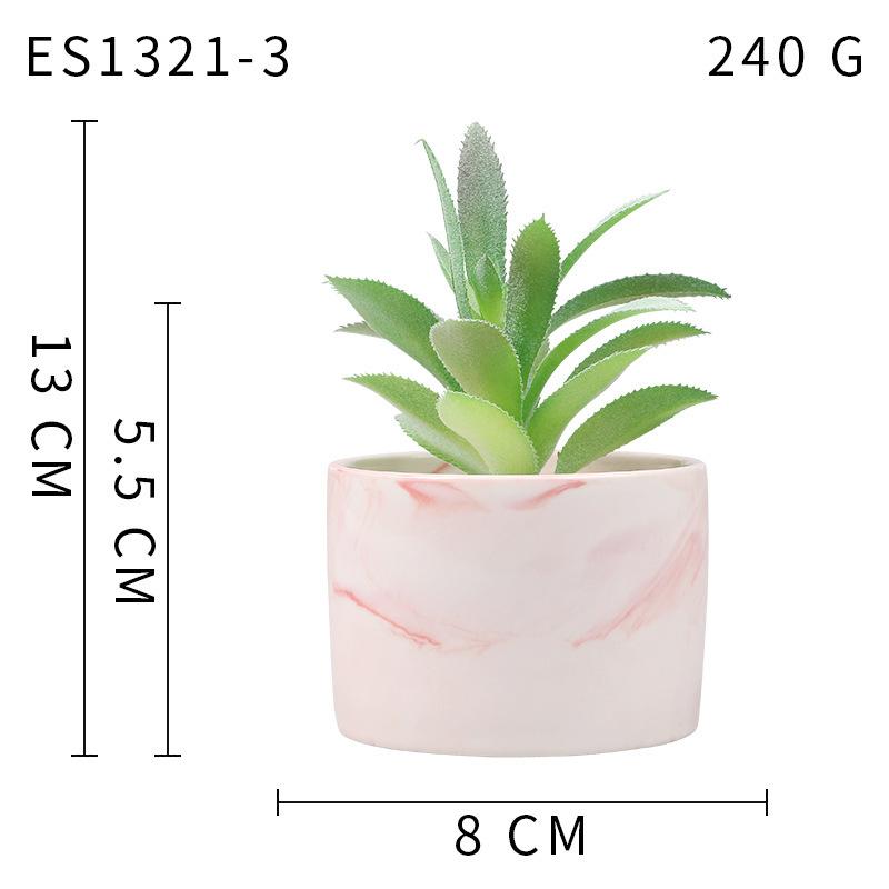 

Имитация суккулентного керамического бонсай, прозрачная мраморная керамическая раковина, свежее украшение скандинавской офисной мебели