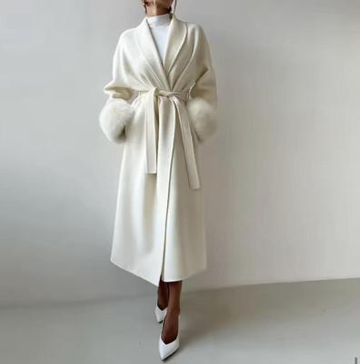Moda Femenina Europea y Americana Otoño/Invierno Abrigo de Lana de Alta Gama