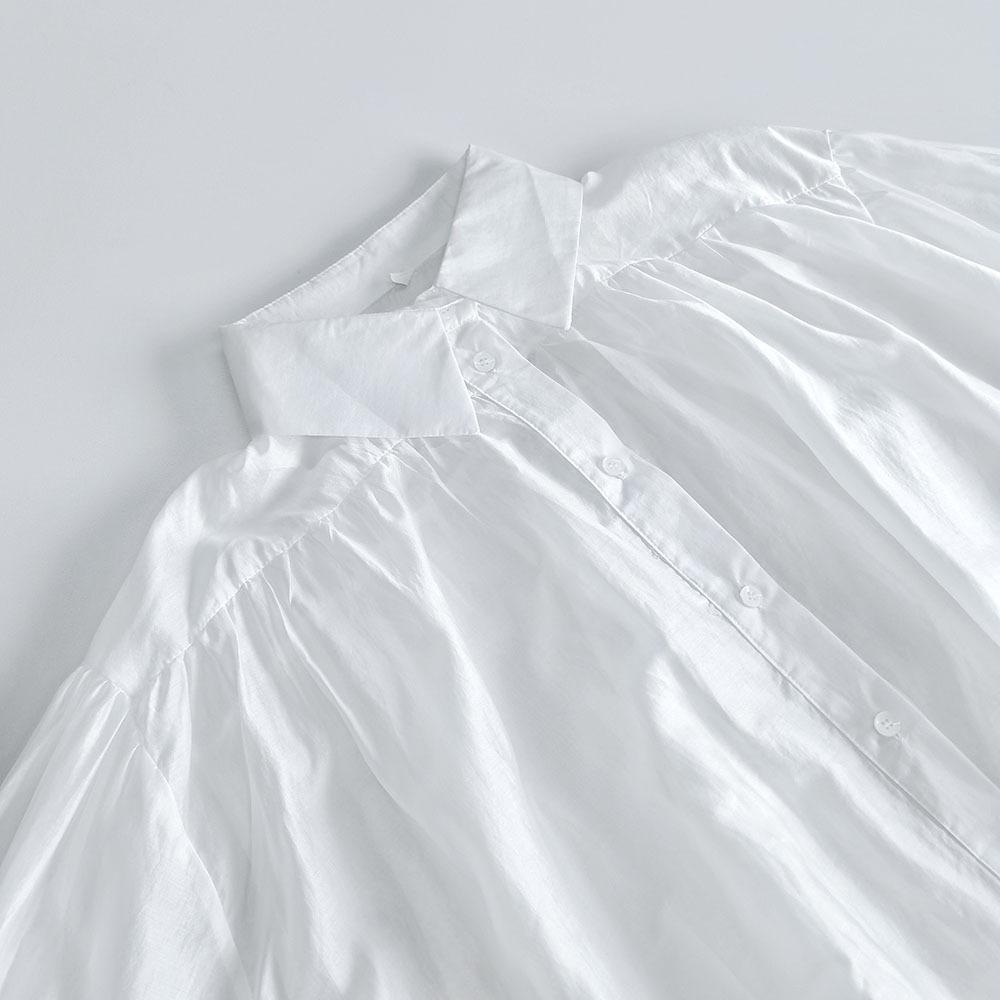 Spring High-End French Style Top Sexy Sheer Solid Color Women's Shirt Blouse Unique Elegant Lightweight