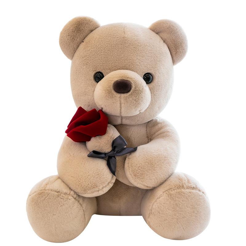 Teddy Bear Doll Bear Catching Machine Doll Holding Rose Plush Teddy Bear Valentine's Day Gift Annual Meeting Gift