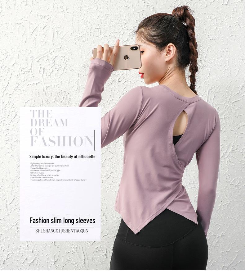 Women's Sexy Long Sleeve Yoga and Fitness Top, Quick-Drying, Slim Fit for Autumn and Winter