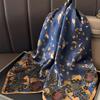 Silk Scarf Scarftop Headwraps For Women Vintage Four Seasons Hair Scarve 110X110Cm Hijab Foulard Bandana Femme Headscarf