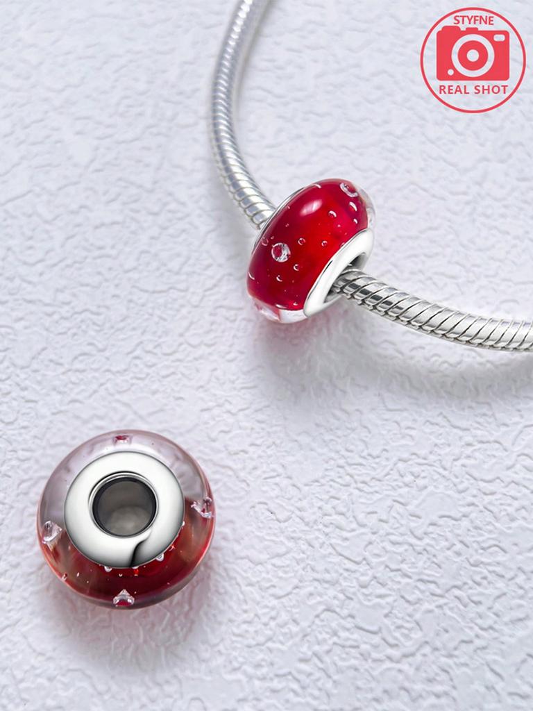 Charms Plata Bubble Glass Beads Charm Copper Plated Fit Charms Copperoriginal Bracelet For Jewelry Making Diy Charm