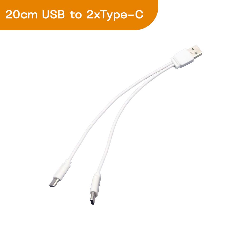 12cm/20cm Short 4 In 1 Multi USB Charging Cable 4 Ports Type-C Splitter Cord 5V 2A For Cellphones Smartphone Tablet