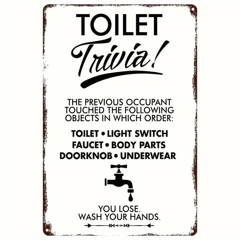

Funny Toilet Trivia You Lose Wash Your Hands Quote Vintage Metal Tin Sign Retro Iron Painting Wall Art Decor for Bathroom Res 20x30cm（7.8x11.8inch）