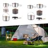 6 Pieces Camp Cookware Camping Mess Kit Portable Cooking Pot Pan Stainless Steel Frying
