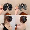 New Crystal Diamond Bow Hair Claw Clip Elegant Korean Rhinestone Shark Clip Hairpin Hair Clamp Hair Accessory for Women Pan Hair