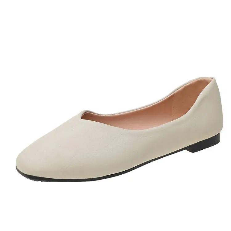Pointed Toe Soft Sole Large Size Mother Single Shoes for Women Spring and Summer New Roman Style Slip on Fashion Women Shoes
