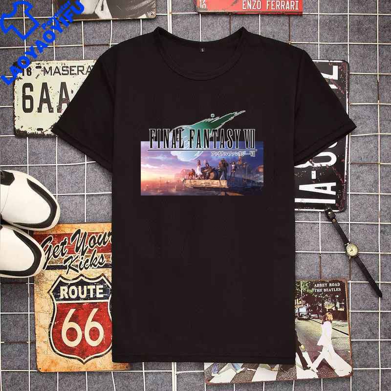Unisex T-Shirts Sons Of Avalanche Final Fantasy Klassisches T-Shirt Kurzarm Ff7 Videospiel Strife Shinra Soldat Unisex T-Shirts