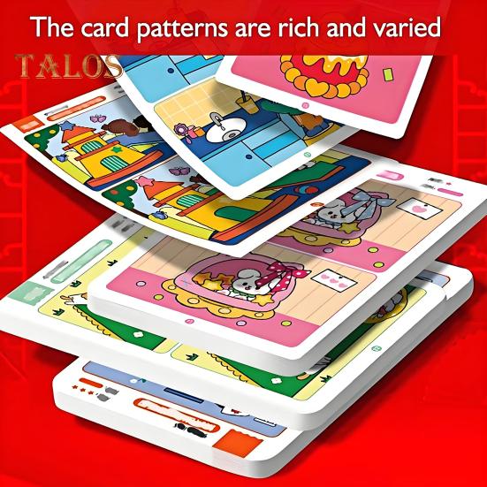 Früherziehungskarte Lebendige Farbe Lebhafte Muster Wiederverwendbar Konzentrationsverbesserung Kinder Interaktives Spielkarte