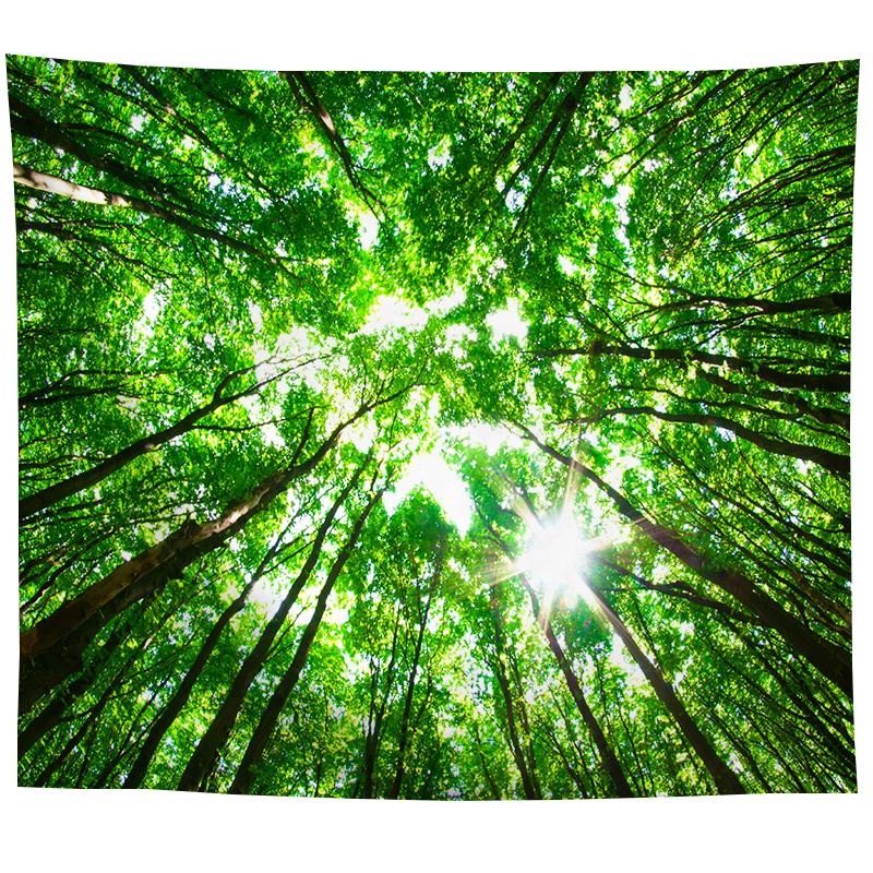 Wall Hanging Tapestry Psychedelic Nature Mountain Seascape Fog Forest Landscape Printed  Living Room Bedroom Home Decor