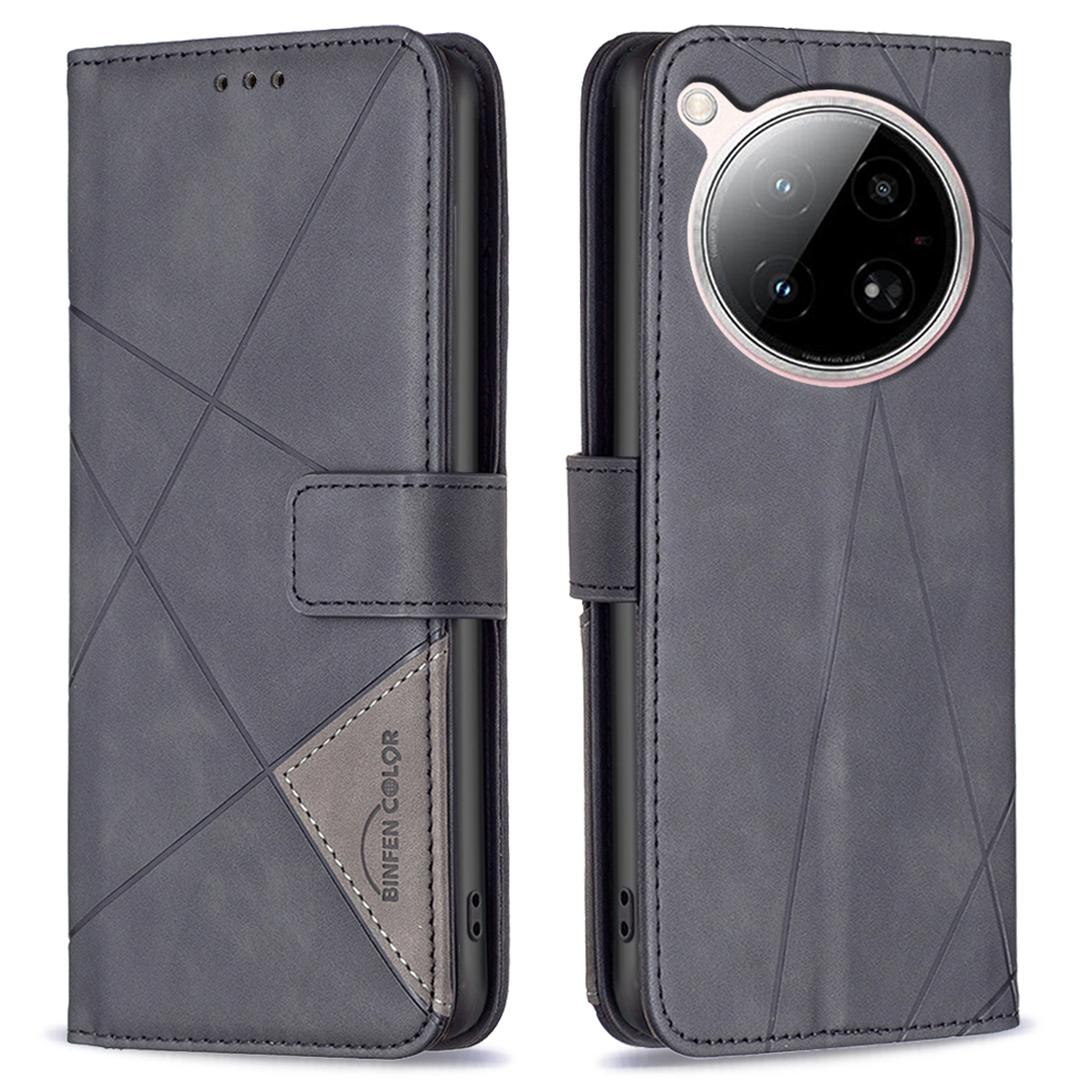 

BINFEN COLOR For Infinix Zero 40 4G Phone Cases Wallet Stand Geometry Imprint Leather Cover A