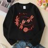 Kids Crewneck Sweatshirt, Dragonfly Floral Wreath Print, Soft Casual Pullover for Fall Winter