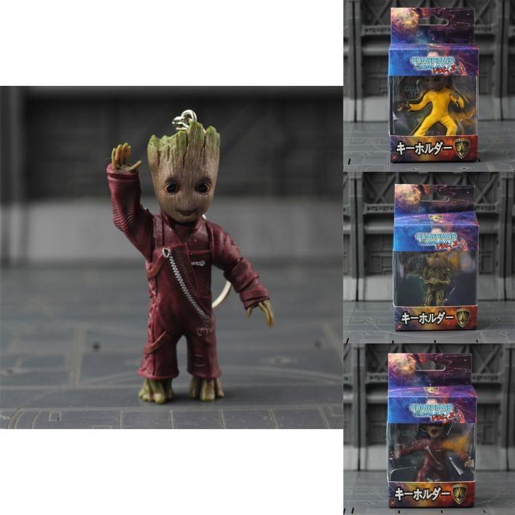Cute Guardians Of The Galaxy Vol2 Baby Groot Pvc Key Chain Figurine For Collectors