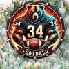 Football Bear Metal Wall Sign Sports Bar Garage Decor Men Gift Tin Plaque