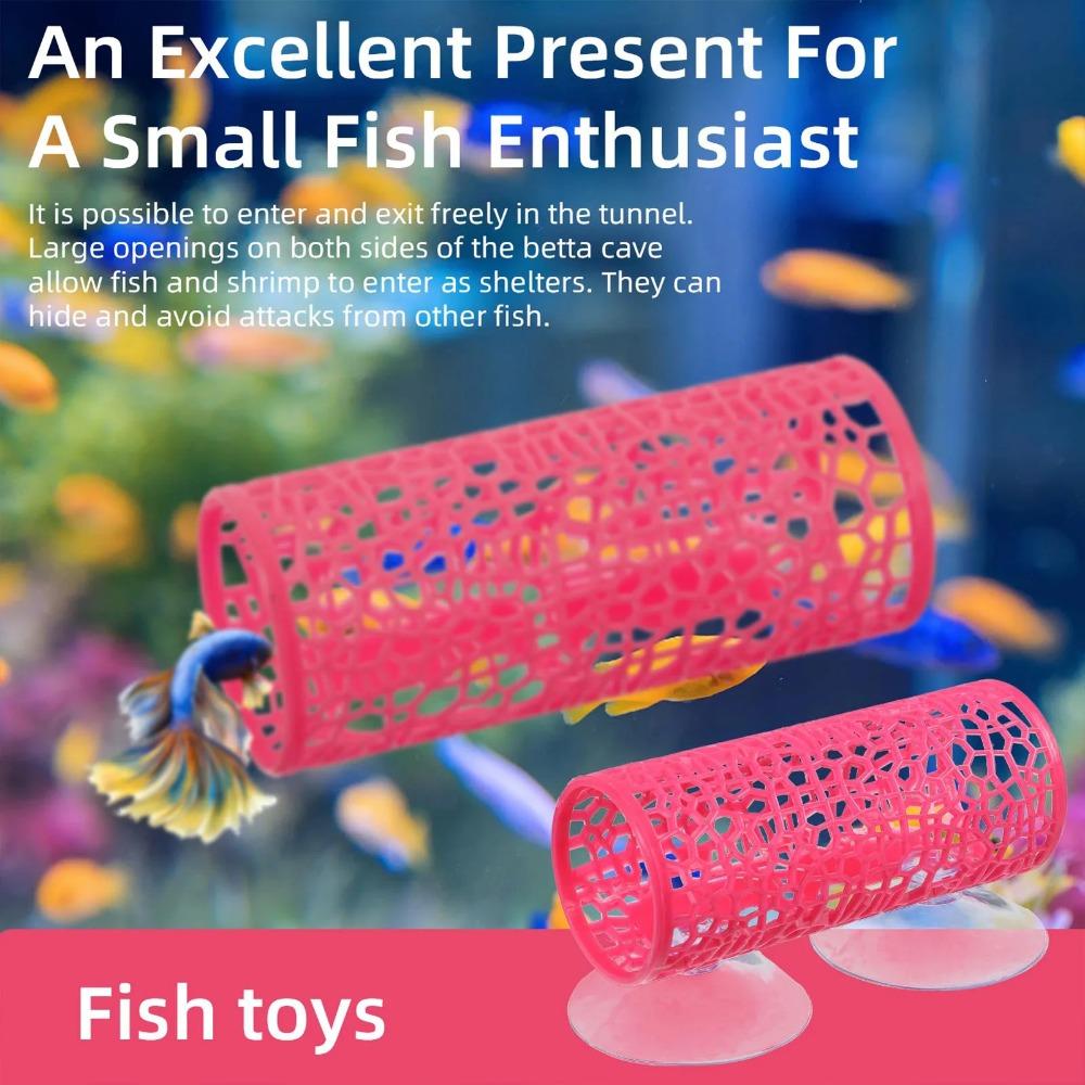 Aquarium Fish Tunnel Toys Betta Fish Tunnel Hideouts & Playground Caves for Betta Guppies & Bottom Feeders