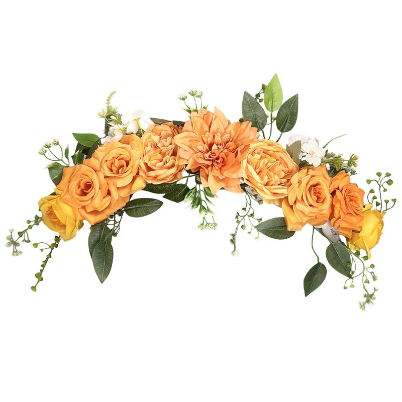 

Artificial Peony and Rose Mix Flower Swag Wedding Arch Flowers Decorative Swag for Arch Front Door Party Wall Home Decor DIY оранжевый